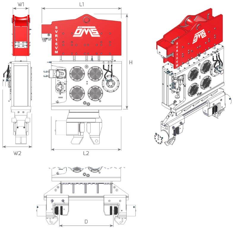 Vibro hammer SVR 16 VM to work on a crane or piling rig